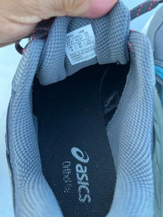 Asics Gray with Pink Logo Cushioning Running Shoe - Picture 7 of 11